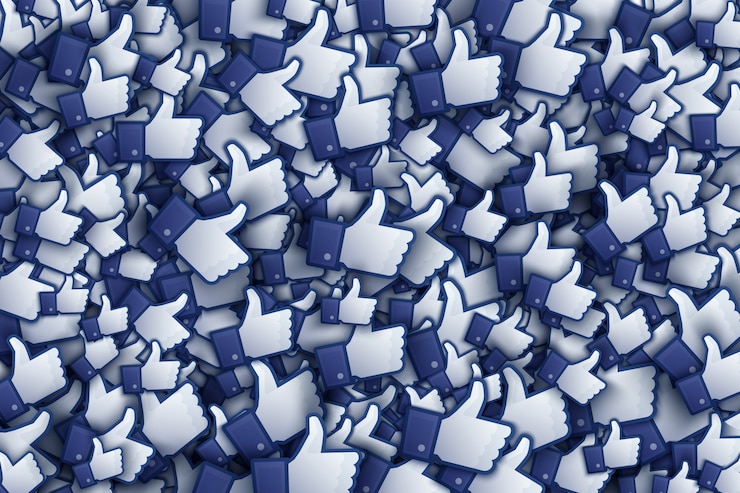 Vettore facebook 3d come l'illustrazione di arte delle icone della mano