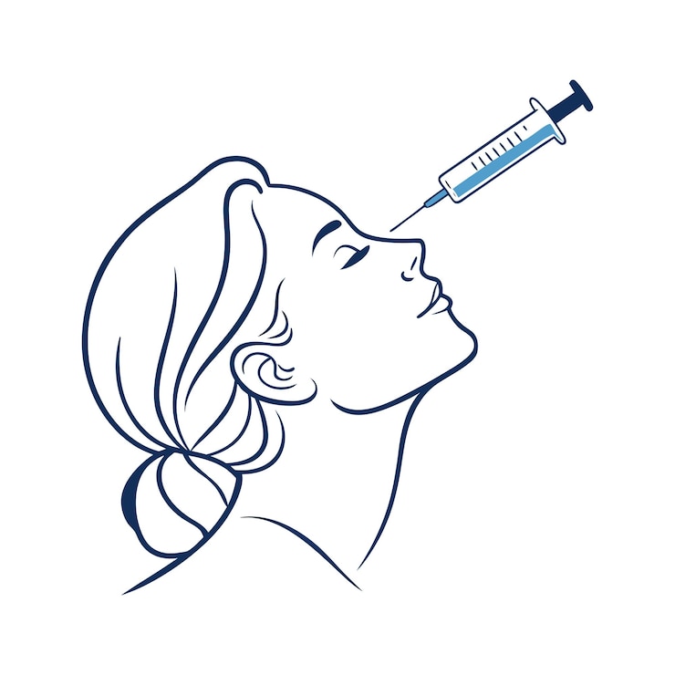 Vettore facial cosmetic procedure nose filler injection