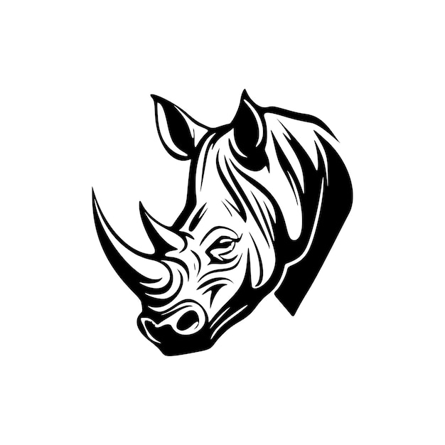 Fai una dichiarazione audace con il nostro sorprendente logo della testa di rinoceronte in bianco e nero