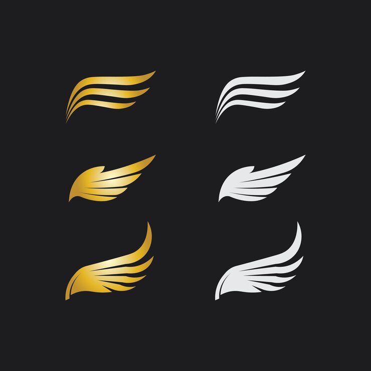 Falco, aquila Logo e ali Icona del design dell'illustrazione vettoriale del modello