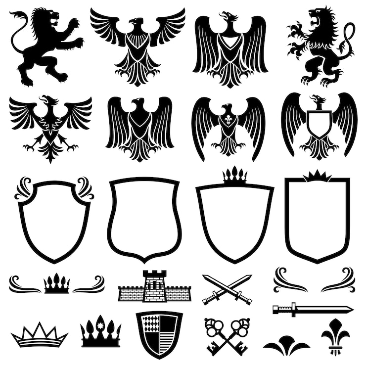 Vettore famiglia elementi vettoriali stemma
