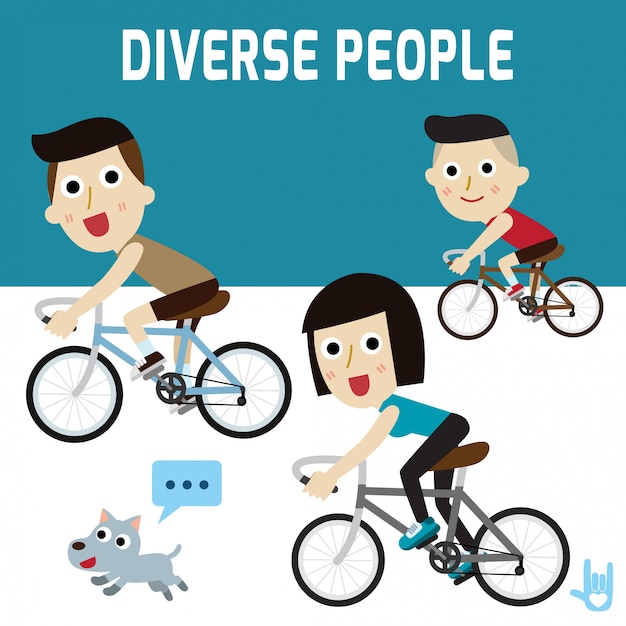 famiglia felice ciclista