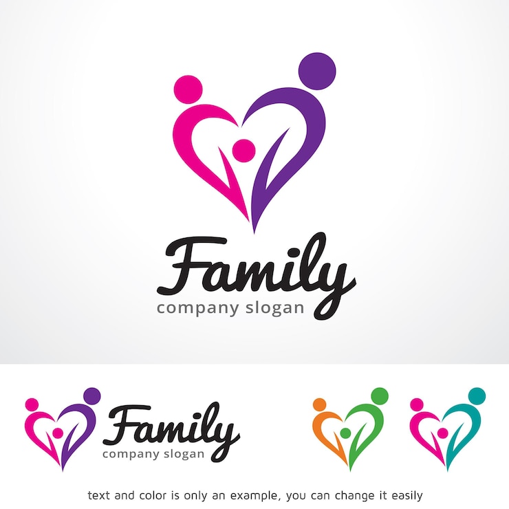 Vettore family logo template design vector emblem design concept simbolo creativo icon