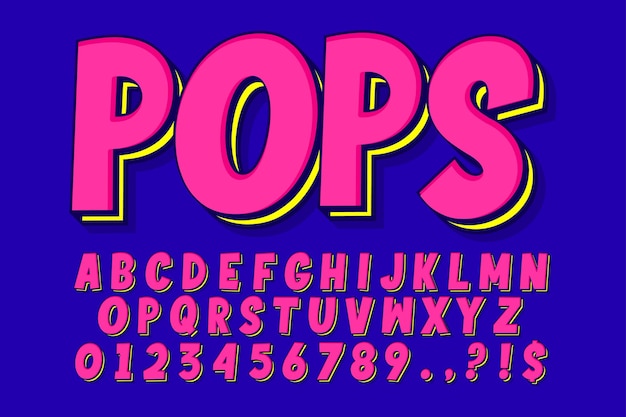 Fancy pop art alfabeto design