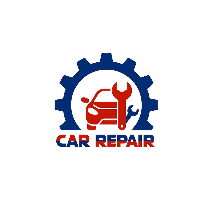 Vettore fantastico design del logo di riparazione auto