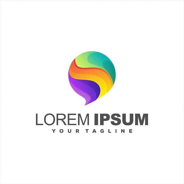 Fantastico design del logo sfumato di chat