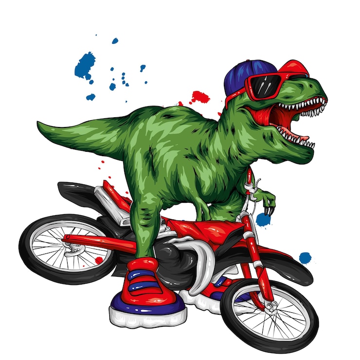 Vettore fantastico dinosauro in abiti eleganti