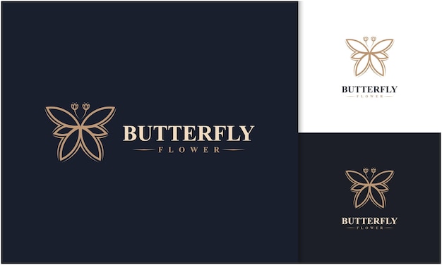 Fantastico logo del fiore di farfalla