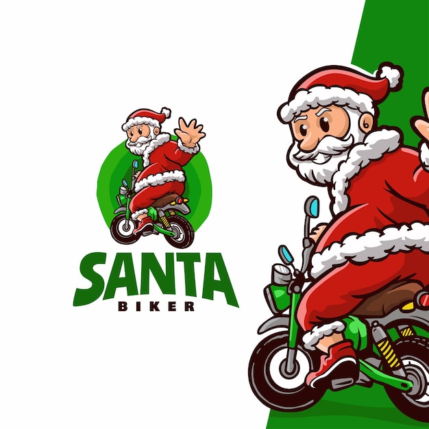 Fantastico modello di logo del fumetto della mascotte di Babbo Natale