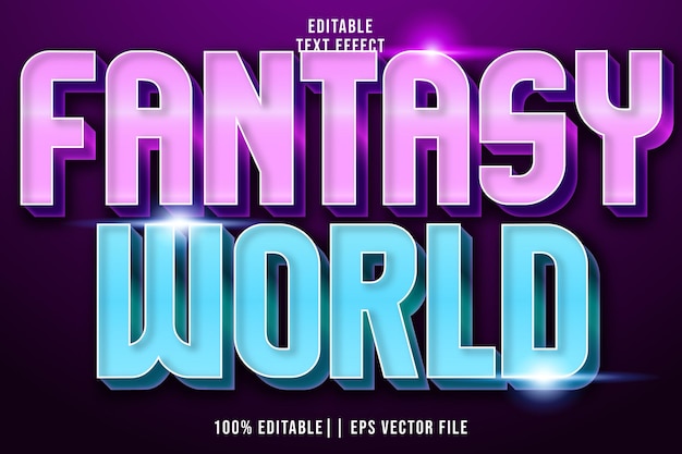 Fantasy World Editable Text Effect 3D Emboss Style