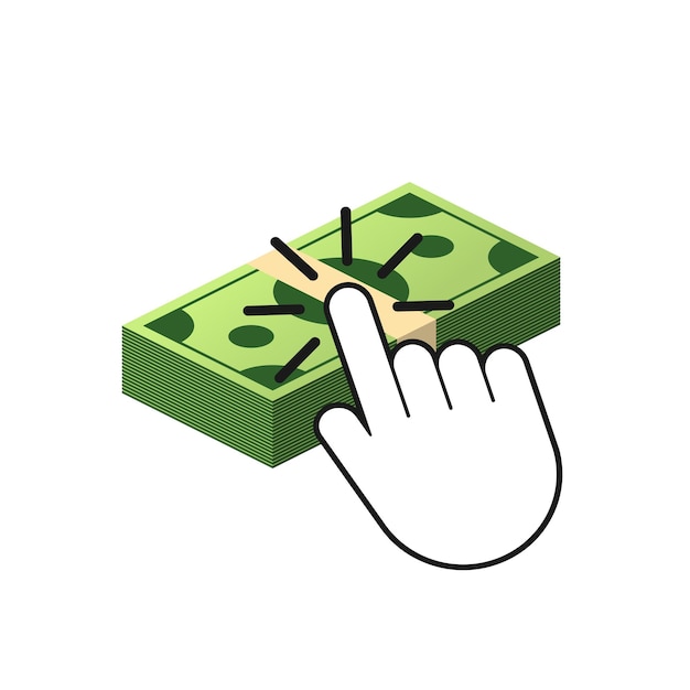 Fare clic sui soldi Pay per Click Fare soldi vettore stock illustrazione
