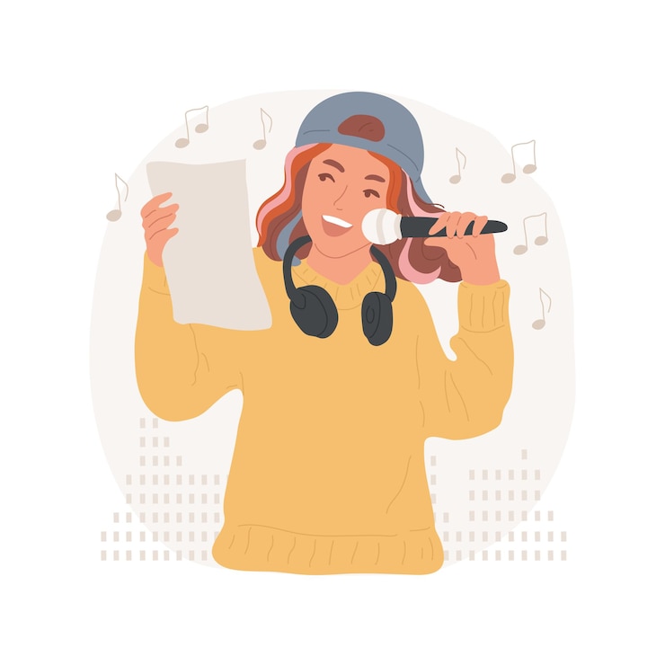 Vettore fare musica rap isolato cartoon illustrazione vettoriale