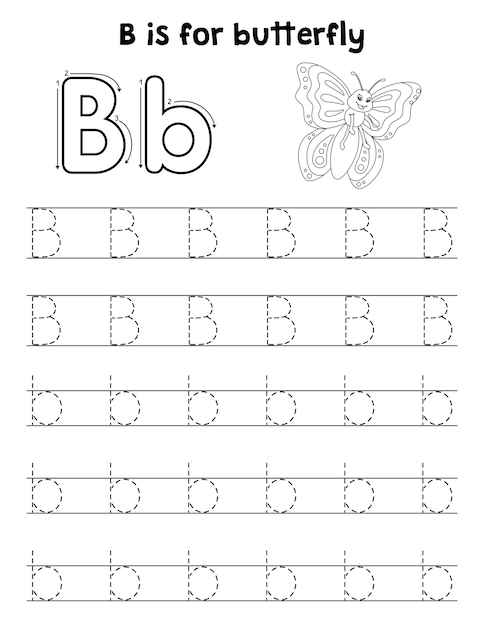 Farfalla Animal Tracing Letter ABC Coloring C