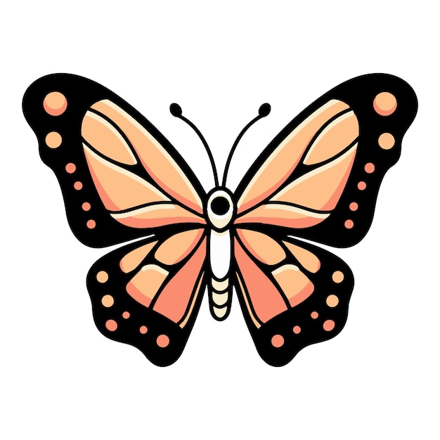 Farfalla disegnata a mano in stile doodle