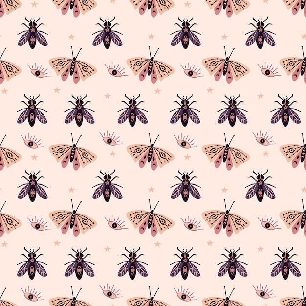 Farfalla occulta insetto seamless pattern
