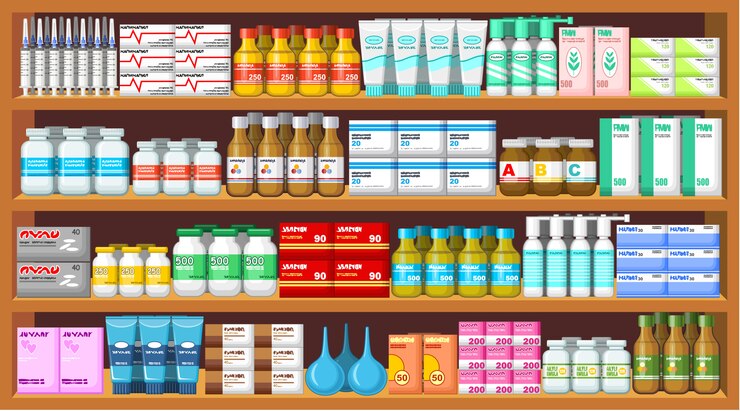 Vettore farmacia, medicina.