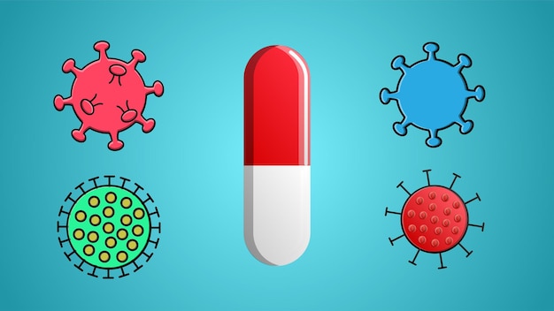 Farmaco per capsule mediche e malattia mortale infezione da coronavirus covid19 virus pandemico