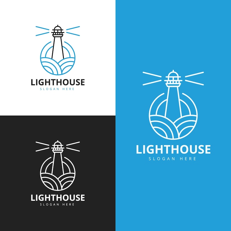 Vettore faro logo template