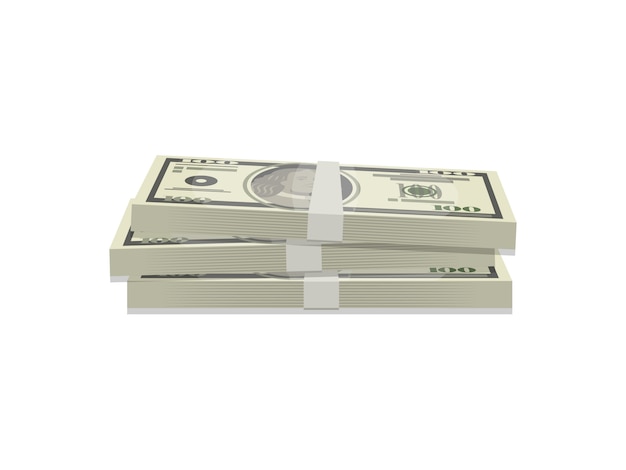 Fasci di icona isometrica isolata di dollari