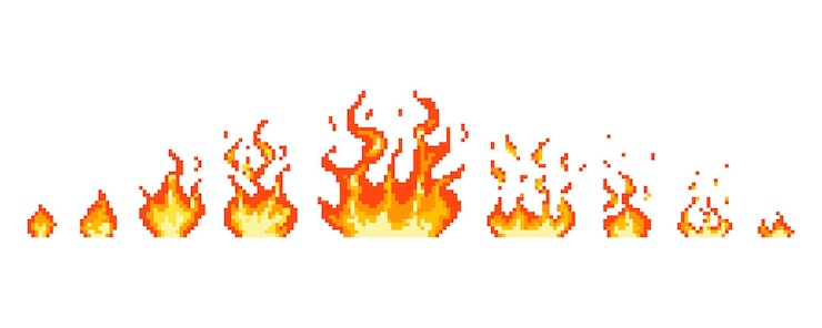 Vettore fasi di accensione ed estinzione del fuoco dei pixel