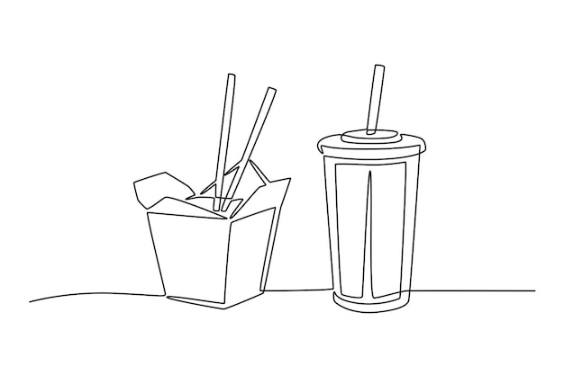 Fast food e bevande analcoliche Concetto fast food disegno on-line