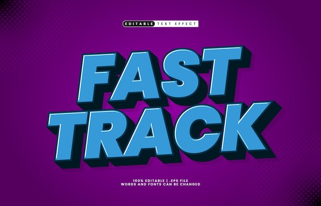 fast track effetto di testo modificabile con uno stile di testo di gara e velocità