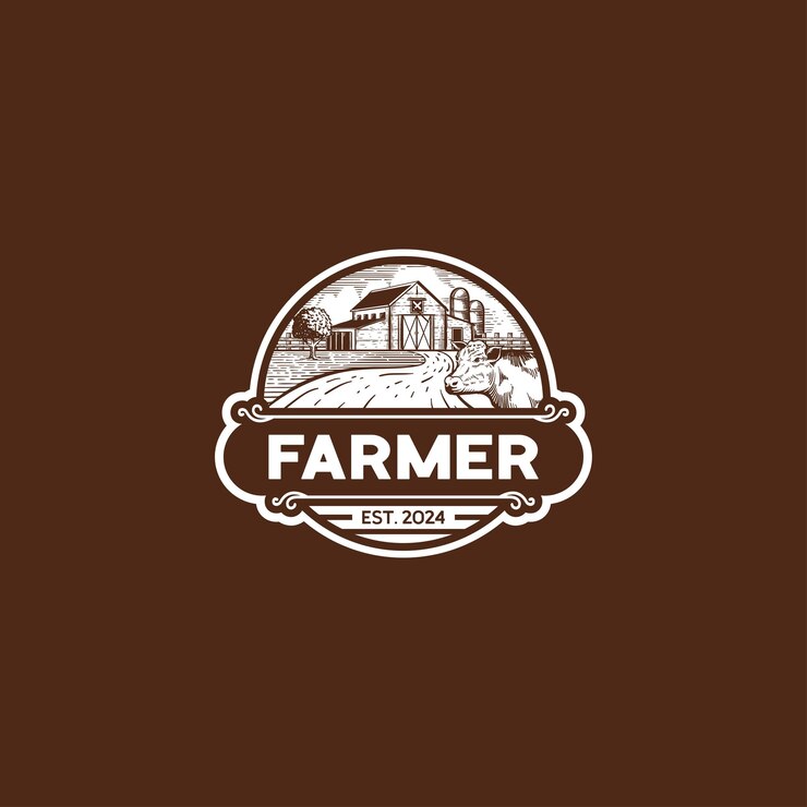 fattoria per l'agricoltura schizzo illustrazione logo emblema