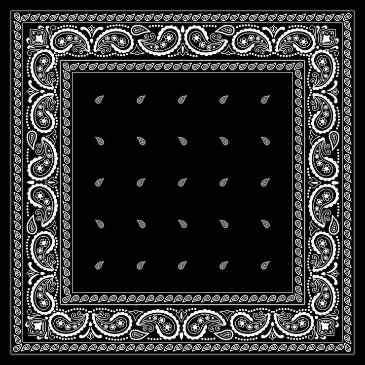 Vettore fazzoletto bandana disegnato a mano floreale etnico paisley