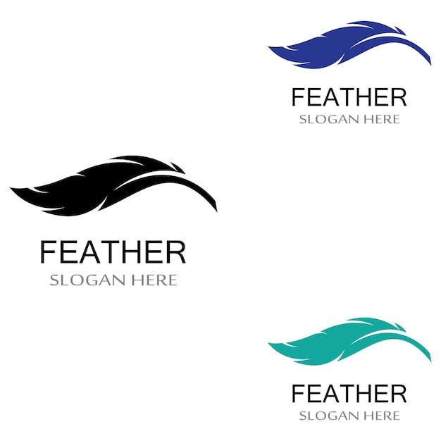 Feather penna Modello di logo