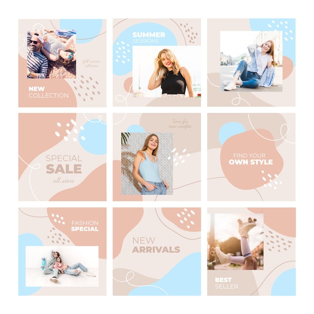 Feed di puzzle instagram modello femminile casual