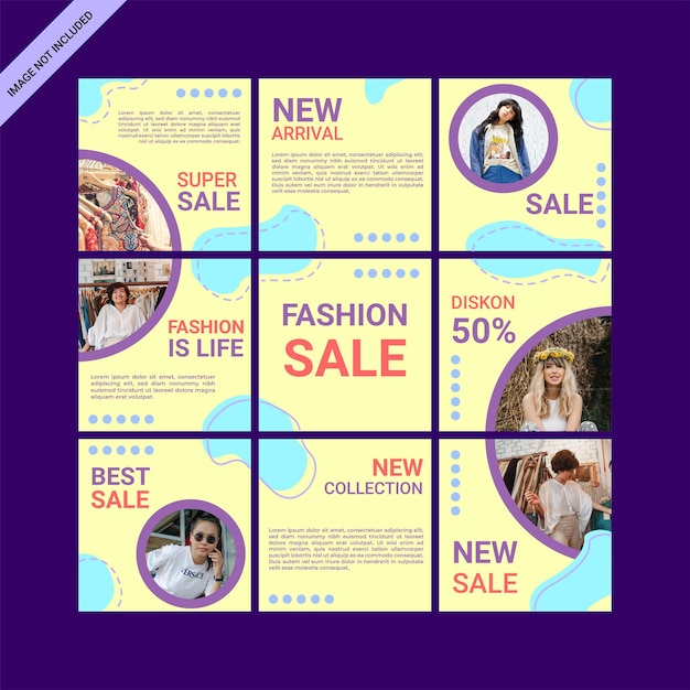 Feed Instagram di moda puzzle in stile astratto