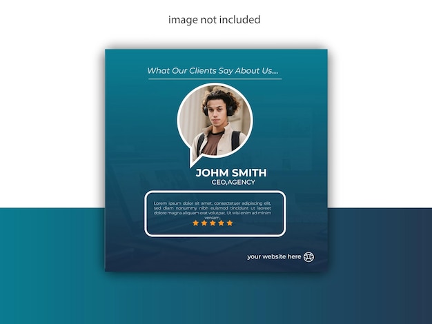 Feedback dei clienti social media post web banner modello testimonial