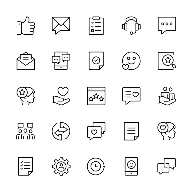 Feedback e set di icone della linea di indagine