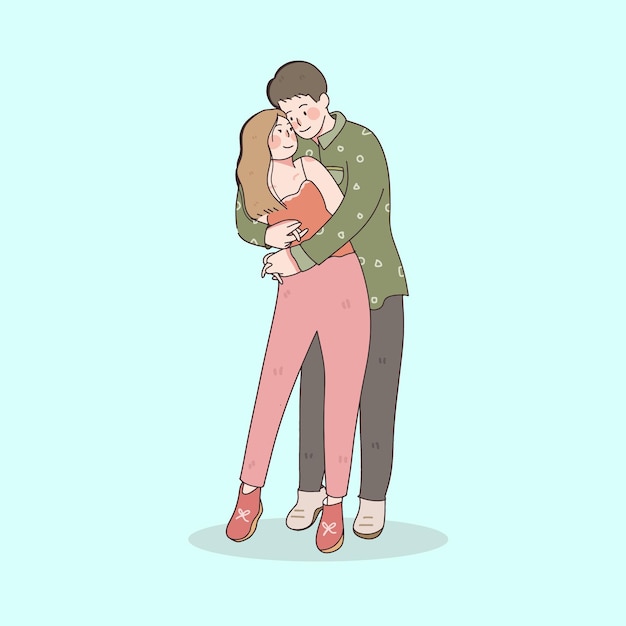 Felice amore coppia innamorarsi illustrazione San Valentino celebrazione