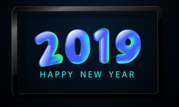 Vettore felice anno nuovo 2019