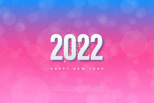 Felice anno nuovo 2022 con uno sfondo graduato