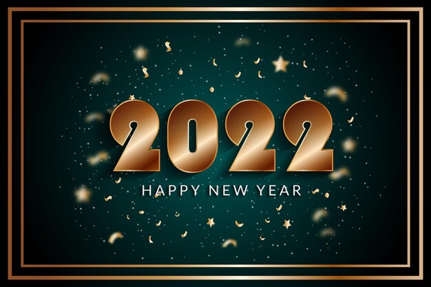 felice anno nuovo 2022 design elegante con bordo