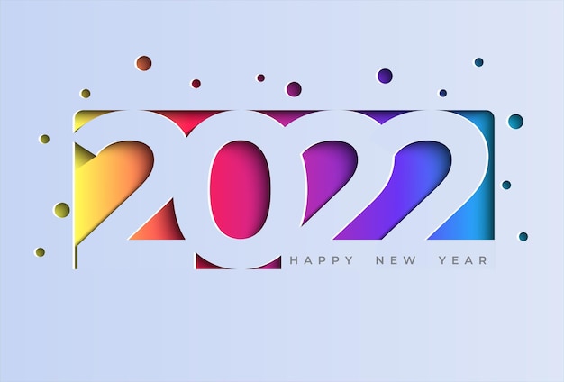Felice anno nuovo 2022 elegante biglietto in stile carta per le tue vacanze stagionali