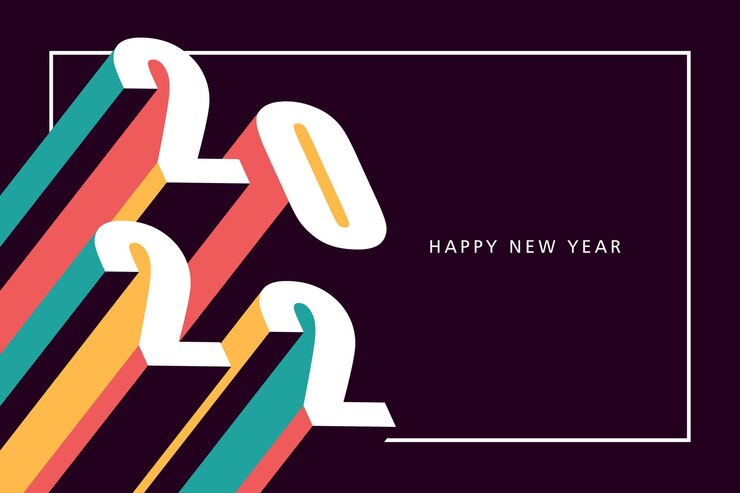 Vettore felice anno nuovo 2022 sfondo tipografia di capodanno