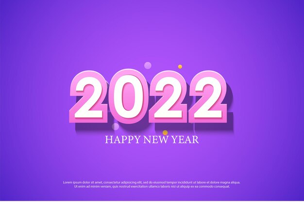 felice anno nuovo 2022 su un bellissimo sfondo viola