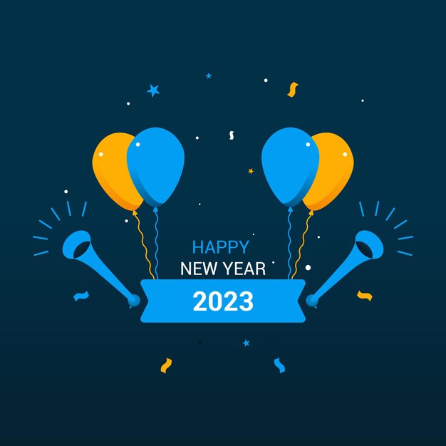 Felice anno nuovo 2023 celebrazione design illustrazione dan