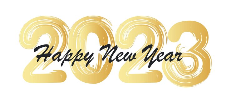 Felice anno nuovo 2023 con numeri d'oro a pennello