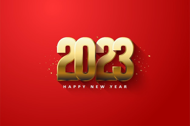 felice anno nuovo 2023 con numeri d'oro con effetto sfumato.