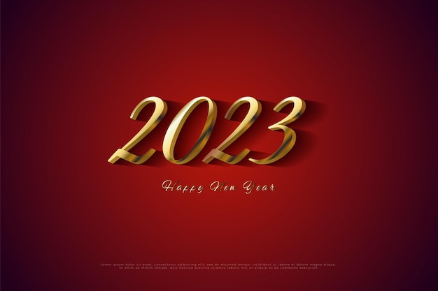 felice anno nuovo 2023 con numeri di colore in combinazione