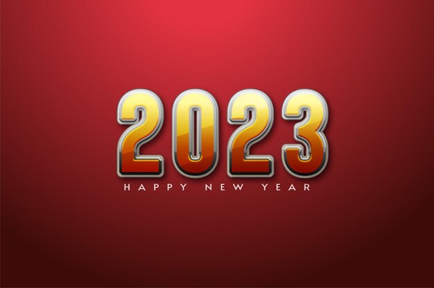Felice anno nuovo 2023 con numeri moderni ed eleganti
