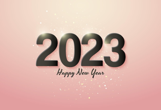 felice anno nuovo 2023 con numeri neri e combinazione di luce brillante