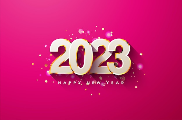 felice anno nuovo 2023 con una bella illustrazione di schiuma.