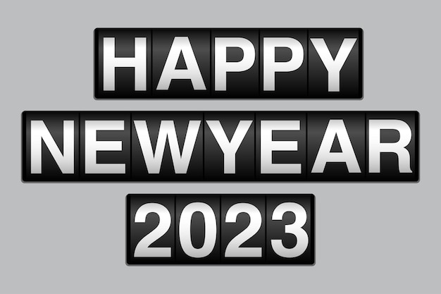 Felice anno nuovo 2023. Congratulazioni per il nuovo anno con tema e numero del contachilometri, tema automobilistico