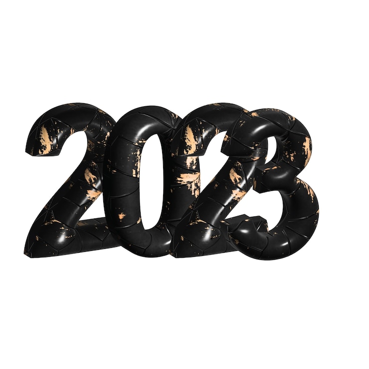 Vettore felice anno nuovo 2023 design 3d
