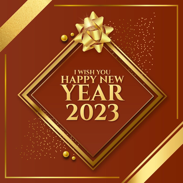 Felice anno nuovo 2023 illustrazione vettoriale modello banner